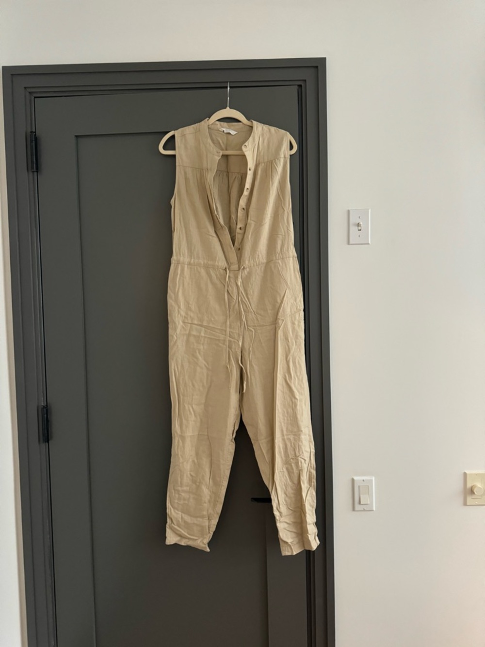 Lucky Brand Sleeveless Tan Utility Jumpsuit